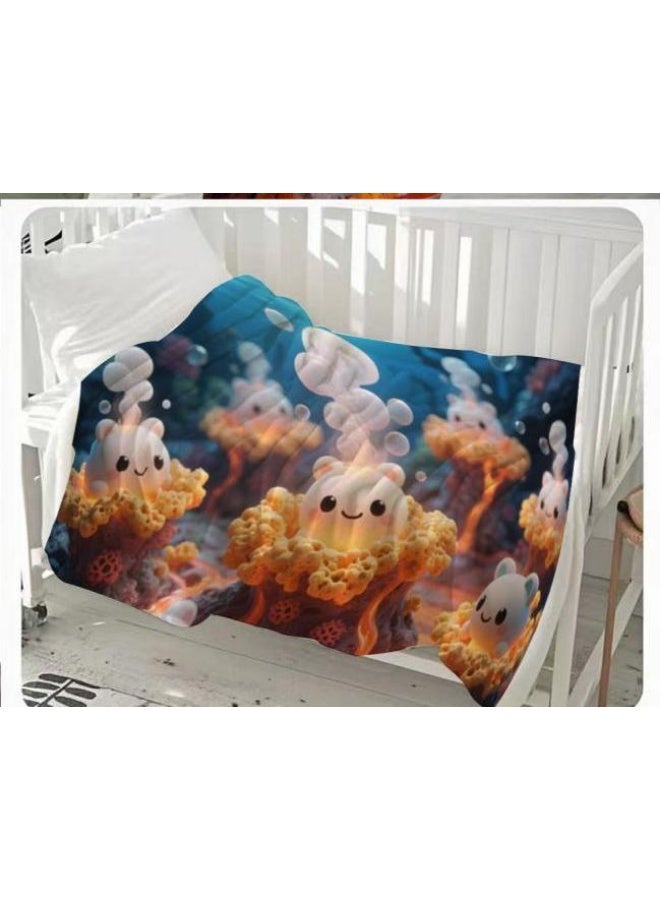 عام بطانية رقيقة من الفانيلا الكرتونية للأطفال والرضع (دافئة ومريحة، ومناسبة للنوم والألعاب) 70 سم * 100 سم - Image 2