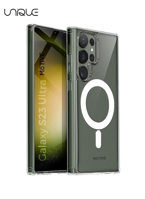 Case Cover Clear for Samsung Galaxy S23 Ultra with Support Magsafe Charger Charging Thin Shockproof and Transparent Case