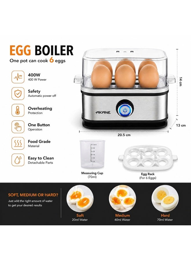 AKANE Egg Boiler – 6 Eggs Capacity – 400W – Model A.0065