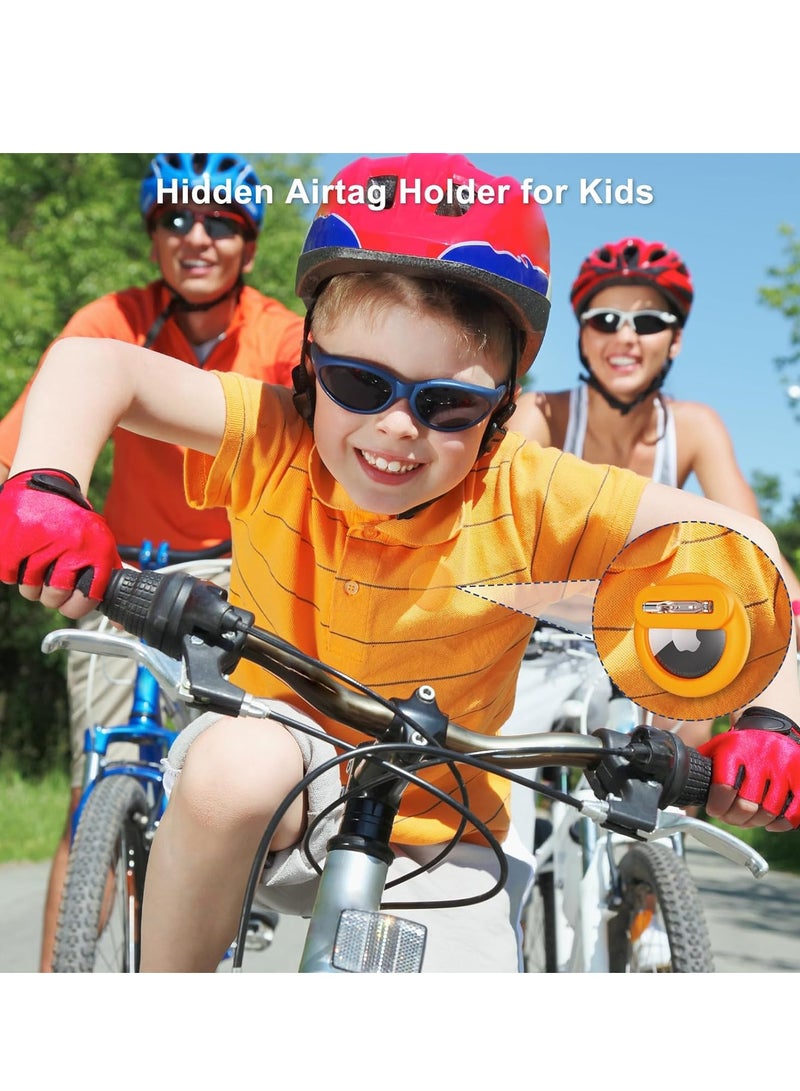 general 4Pack Apple Kids Hidden Case, Airtag Tracker for Kids,  Hidden Kids Holder with Invisible Pin, Anti Lost, for Kids, Elderly, Luggage, Clothing (Black White Pink Purple) - Image 2