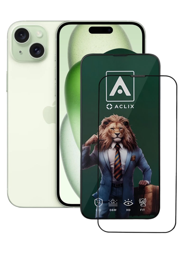 ACLIX Antistatic ESD Dustproof Premium Quality High Definition Tempered Glass Screen Protector Designed For  iPhone 15 Plus - Image 1