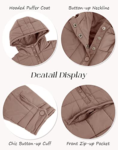 Fazortev Womens Oversized Puffer Jacket Quilted Dolman Hoodies Pullover Long Sleeve Lightweight Warm Tops Coat - Image 4