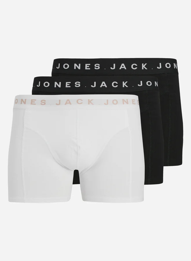 JACK & JONES Pack of 3 - Printed Waistband Trunks