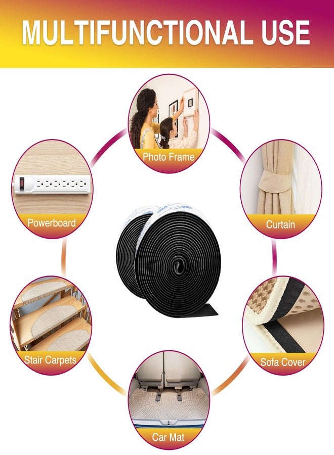 Summerbrite Hook and Loop Tape 12ft x 1 inch, Heavy Duty Double Sided Adhesive Strips, Strong Adhesive Back Closure, Cuttable Interlocking Tape Fasteners for Home, Office, Car, School and - Image 4