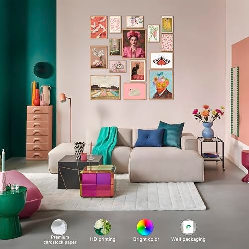 LANCHI95 15 PCS Eclectic Wall Art Decor, Modern Maximalist Wall Prints for Bedroom, Posters for Room Aesthetic, Wall Collage Kit Pictures for Living Room, Colorful Dorm Gallery Home Decor (Unframed, Eclectic Art 3) - Image 4