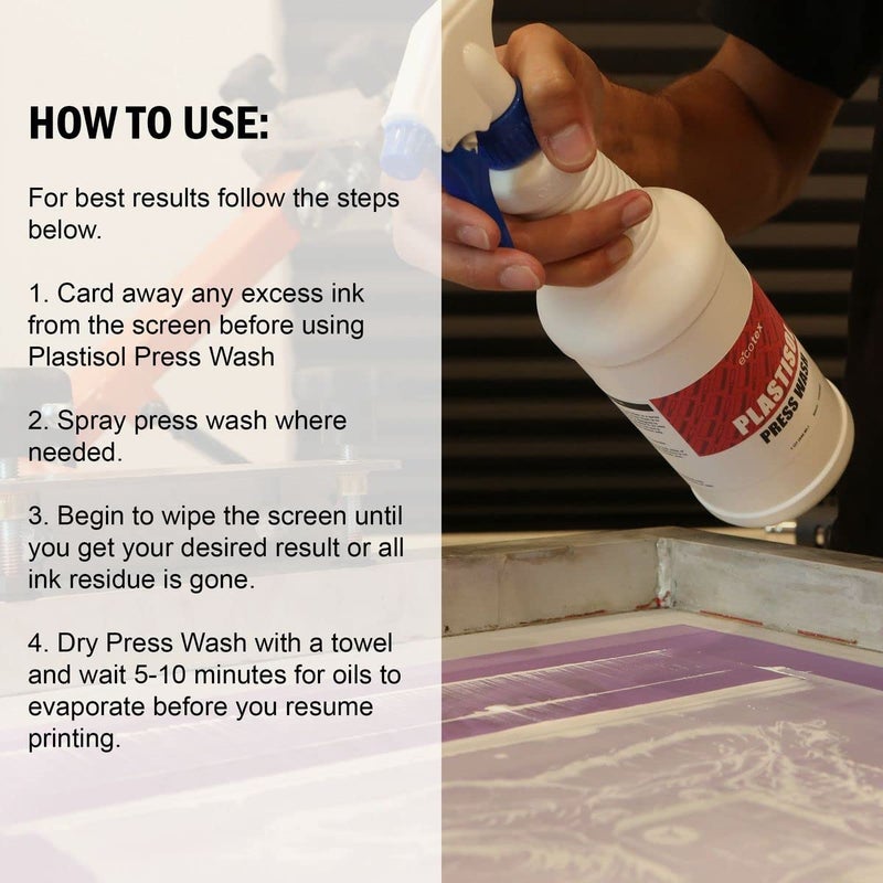 Screen Print Direct إيكوتكس® منظف بلاستيسول للضغط (ربع - 32 أونصة) - منظف ومزيل دهون لآلة الطباعة بالشاشة - إزالة لون حبر الطباعة بالشاشة - طباعة الشاشة مباشرة® - Image 5