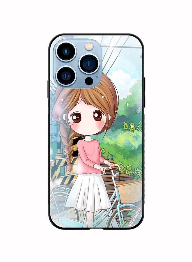VR CREATIVE Protective Case Cover For Apple iPhone 13 Pro Girl With Cycle Design Multicolour - Image 1