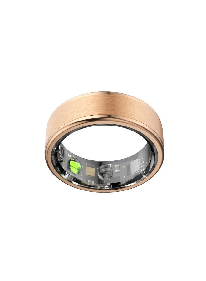 تي سي اج خاتم ذكي TCH IRing R10 - جهاز تتبع الصحة واللياقة للرجال والنساء، لمراقبة النوم، معدل ضربات القلب، الأكسجين، الضغط، تتبع التوتر، مقاوم للماء، عمر بطارية 7 أيام، للعناية العائلية (ذهبي وردي 10) - Image 3