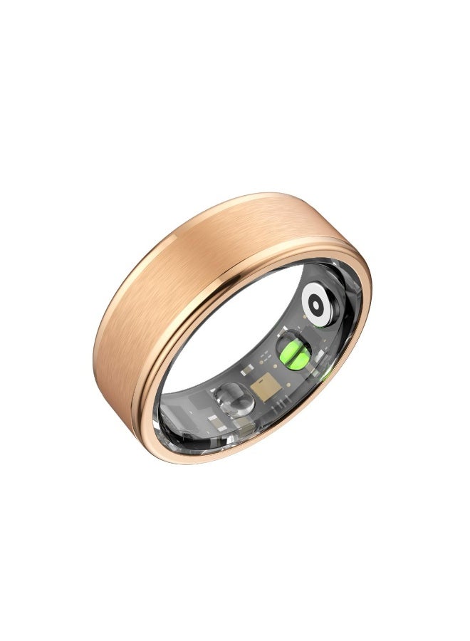 تي سي اج خاتم ذكي TCH IRing R10 - جهاز تتبع الصحة واللياقة للرجال والنساء، لمراقبة النوم، معدل ضربات القلب، الأكسجين، الضغط، تتبع التوتر، مقاوم للماء، عمر بطارية 7 أيام، للعناية العائلية (ذهبي وردي 10) - Image 4