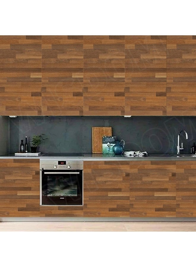 ويسدم ورق حائط من الفينيل من WISDOM لأثاث الأبواب الخشبية، فينيل DIY، خزانة، بطانة رف، ورق حائط لخزائن المطبخ 2 قدم × 10 قدم (بني مربع) - Image 4