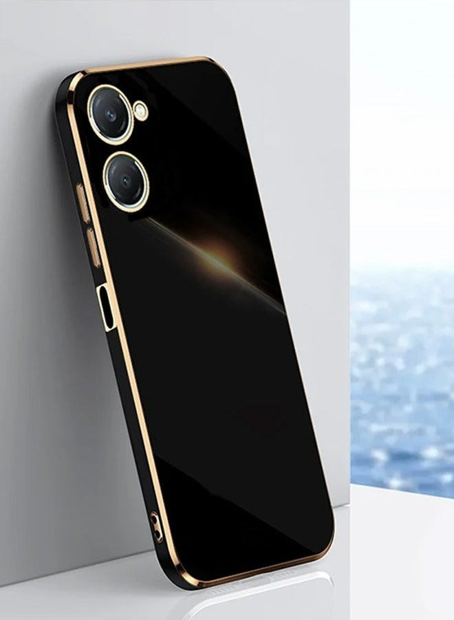 فيفو y28s 5G / y03 4G / y18 4G حالة الهاتف المحمول ، ديلوكس الطلاء لينة الغطاء الخلفي ، محدب كاميرا حماية كاملة ، رقيقة جدا تبو حالة الهاتف المحمول الأسود