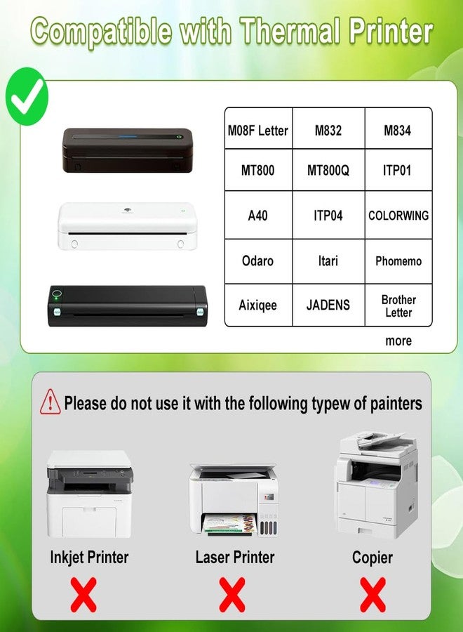 Tapsin Thermal Printer Paper 8.5 x 11 Inch, US Letter Size Quick-Dry Thermal Printing Paper Rolls, Thermal Paper Compatible with M08F-Letter, M832, M834, MT800, MT800Q Portable Printer, 100 sheets / 4 Rolls - Image 4