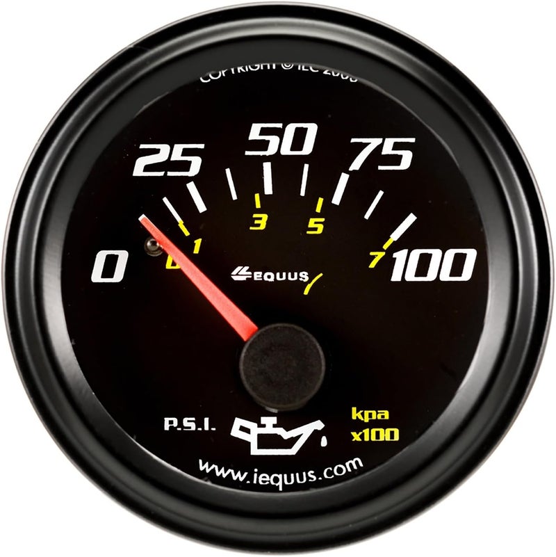 6234 2" Mechanical Oil Pressure Gauge, Black