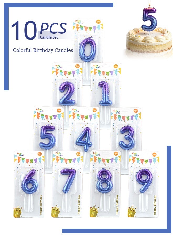 طقم شموع عيد ميلاد ملونة مكون من 10 قطع: يضم شموعاً على شكل أرقام تتراوح من 0 إلى 9؛ صُمم خصيصاً لكعك أعياد الميلاد، وهو مناسب لتزيين حفلات أعياد الميلاد للرجال والنساء على حد سواء، واحتفالات الذكرى السنوية للزواج، وغيرها من المناسبات الاحتفالية. - Image 1