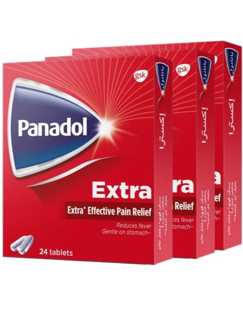 بانادول 3 عبوات من بانادول اكسترا 24 قرص - Image 1