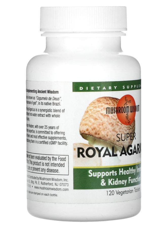Mushroom Wisdom Super Royal Agaricus 120 Vegetarian Tablets - Image 2