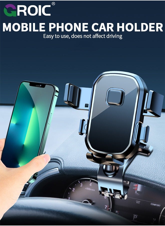 GROIC Car Mobile Phone Holder, Phone Mount for Car Dashboard & Air Vent, 1800 Degree Rotation Car Phone Holder Mount, Universal Phone Clip Car Mobile Phone Holder for iPhone Samsung All Smartphone  - Image 2