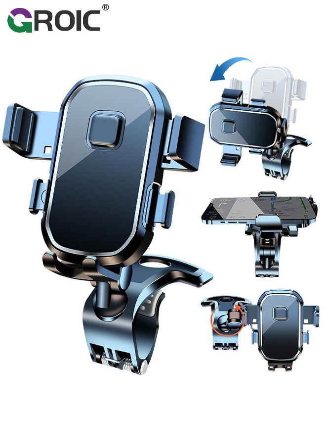 GROIC Car Mobile Phone Holder, Phone Mount for Car Dashboard & Air Vent, 1800 Degree Rotation Car Phone Holder Mount, Universal Phone Clip Car Mobile Phone Holder for iPhone Samsung All Smartphone  - Image 1