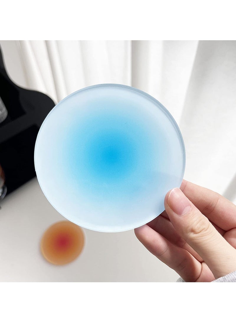 SYOSI SYOSI 4 Pcs Colorful Acrylic Coasters, Round Non-Slip Coasters Round Lovely Coasters 3.8 Inch Round Non-Slip Coasters for Coffee Cup, Tea Cup, Water Cup  - Image 4