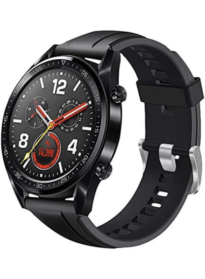 3إي سوار سيليكون رياضي ثنائي اللون لساعة هواوي جي تي 22 ملم أسود - Image 2