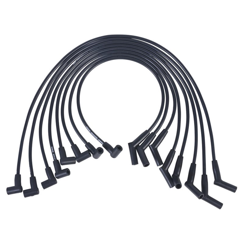 مجموعة أسلاك شمعات الإشعال من RLP سيليكون 80 مم سوداء بديل لأسلاك غطاء صمامات SBF بلوك صغير فورد 221 255 260 289 302 351W تناسب أغطية موزع HEI
