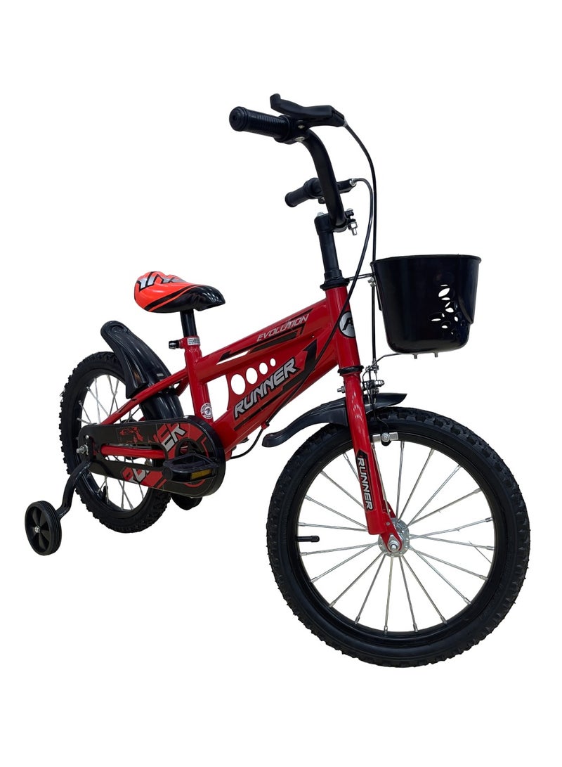 رانر دراجة فوكس للأطفال من رنر فوكس مع فرامل يدوية وسلة للأعمار من 3-8 سنوات، دراجات 12/16 بوصة مع عجلات تدريب ومصدات - Image 2