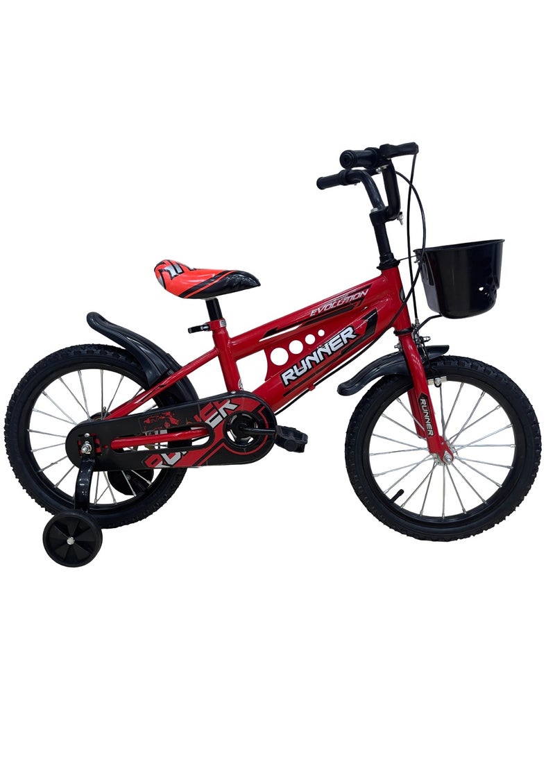 رانر دراجة فوكس للأطفال من رنر فوكس مع فرامل يدوية وسلة للأعمار من 3-8 سنوات، دراجات 12/16 بوصة مع عجلات تدريب ومصدات - Image 4