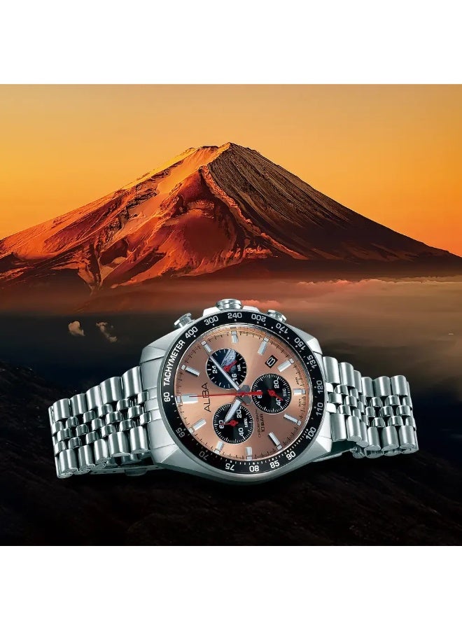 Alba Signa Chronograph Men’s Watch AX7023X1, 43 mm Copper & Black Dial, Stainless Steel Case & Bracelet, 100 m WR - Image 5