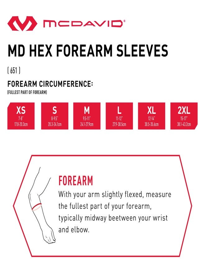 Mcdavid Hex Padded Forearm Compression Sleeve for Football & Contact Sports, Moisture Wicking to Keep You Dry & Cool, Includes 2 Sleeves X-Small - Image 3