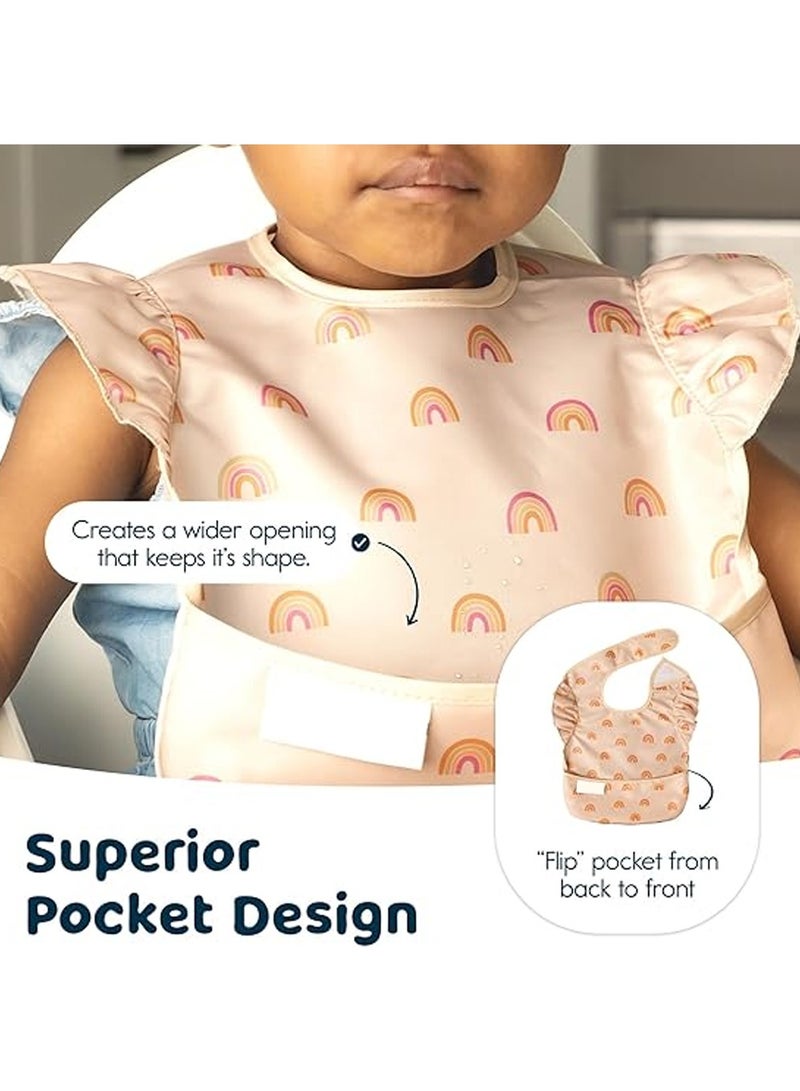 SHENYU 3 Pcs Mess-Proof Baby Bib - Waterproof Bib for Baby Boy or Girl - PFAS, PVC, BPA, Phthalate Free - Baby Food Bibs Adorable and Unique Designs for Infants and Children from 6 Months to 3 Years Old - Image 5