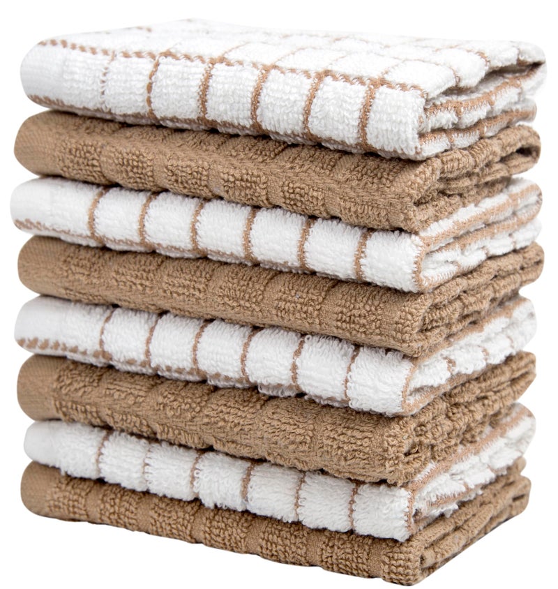 Bumble Towels Bumble Dish Cloths (8 Pack) | 12" x 12" | 100% Cotton Kitchen Towels | 405 GSM | Soft, Highly Absorbent & Durable Dish Towels for Kitchen | Tan - Image 5