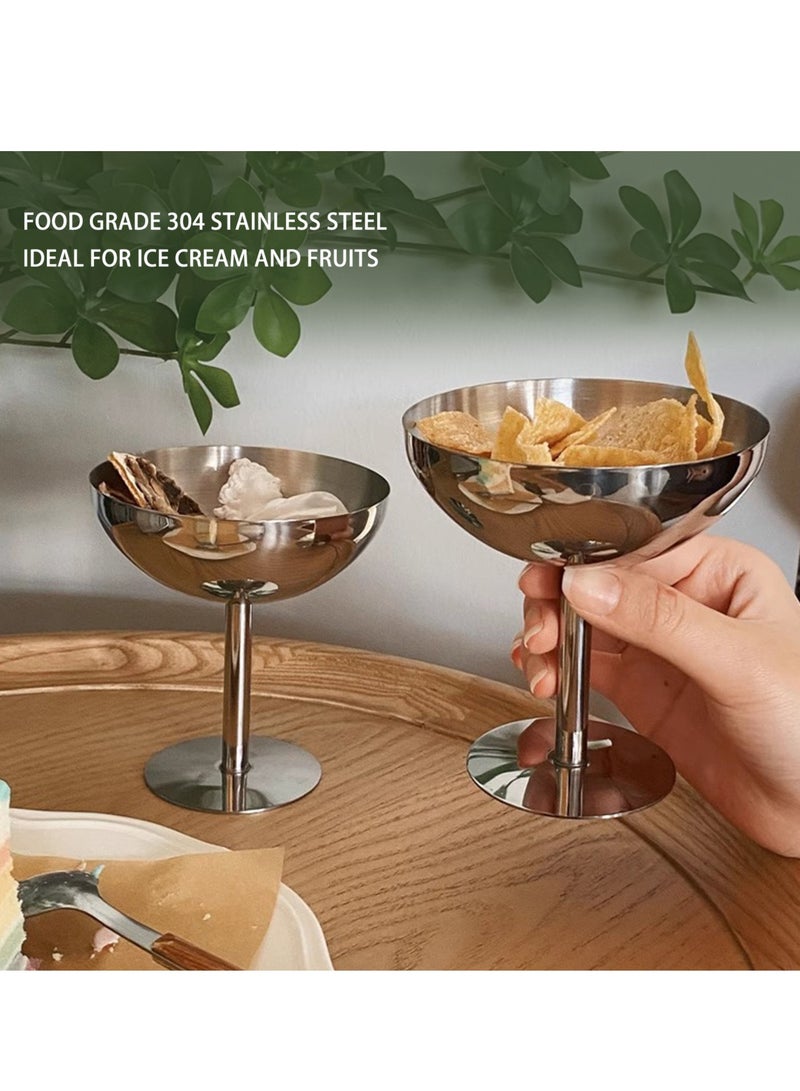 كيلا كؤوس ستانلس ستيل للآيس كريم - صديقة للغسيل الآلي مع قاعدة ثابتة، مثالية للمنزل والمقاهي والحفلات - Image 5