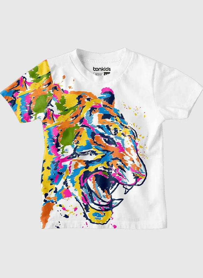 بونكيدز BONKIDS Boys Colorful Tiger Graphic Print T-shirt