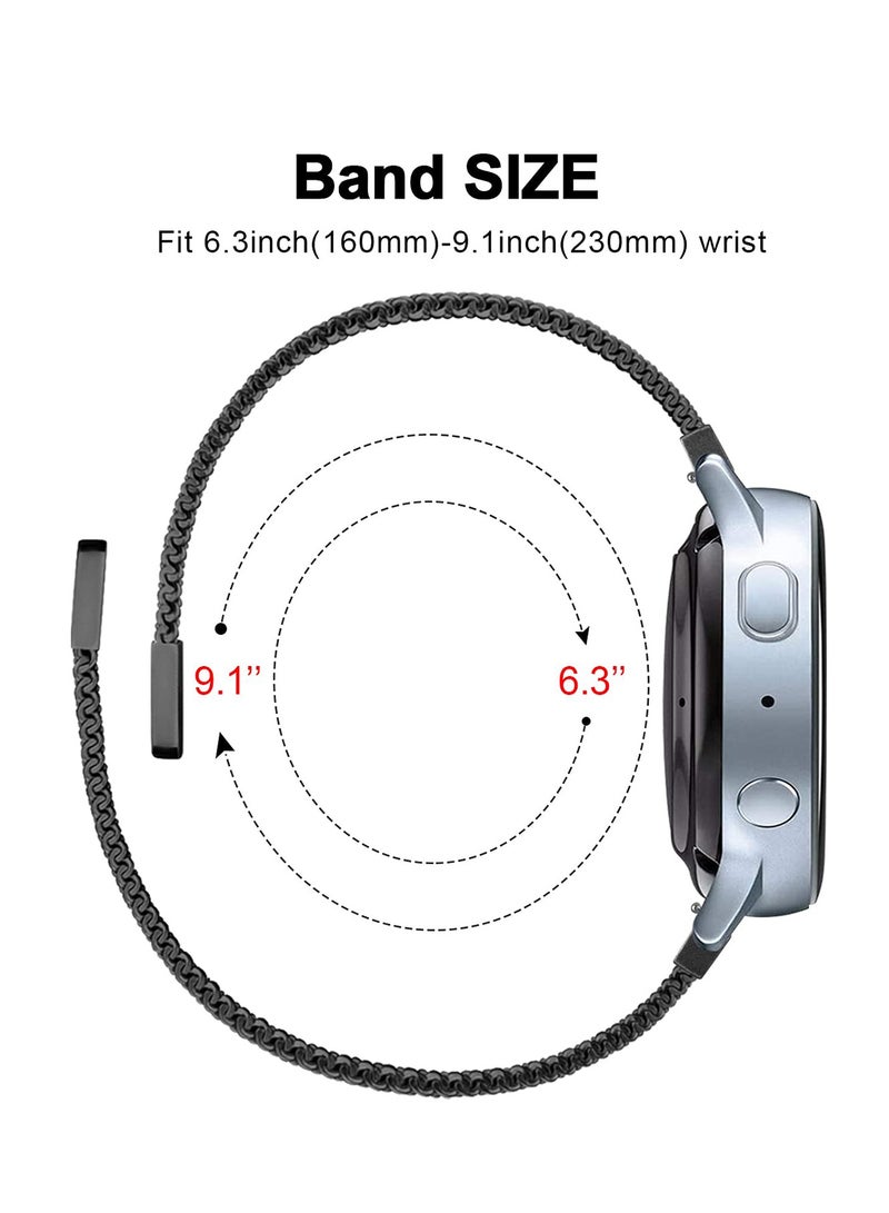 SYOSI Metal Band Compatible For Samsung Galaxy Watch 4 Band 44mm 40mm Galaxy Watch 4 Classic Band 46mm 42mm, 20mm Stainless Steel Band Replacement for Samsung Watch 4 40mm 44mm 42mm 46mm Women Men  - Image 4