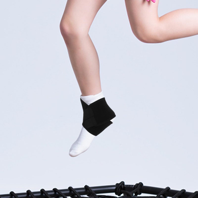Ankle Brace Sprain Support Sleeve Pair Black Medium For Shoe Size 32 37 Youth Sports - Image 5