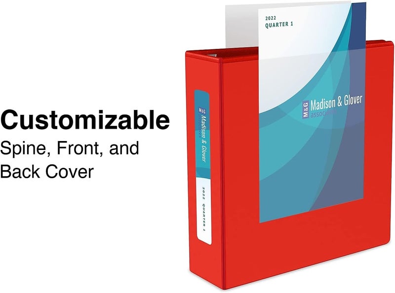 976062 Heavy-Duty 2-Inch D 3-Ring View Binder Red (26348) - Image 3