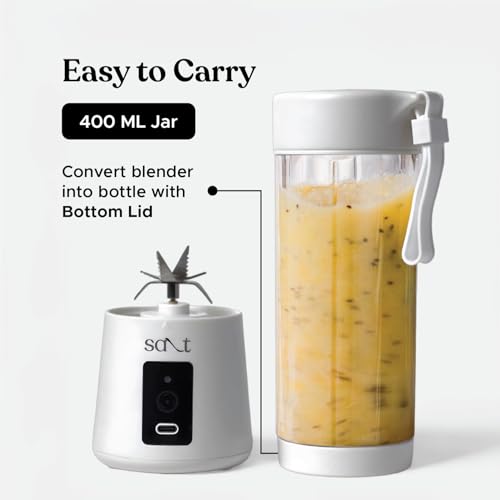 Salt PureBlend Classic Portable Blender for Smoothies, Protein Shakes, Crushing Ice | 2000 mAh Battery, USB-C Port | 150W Motor | 400ml (White) - Image 3