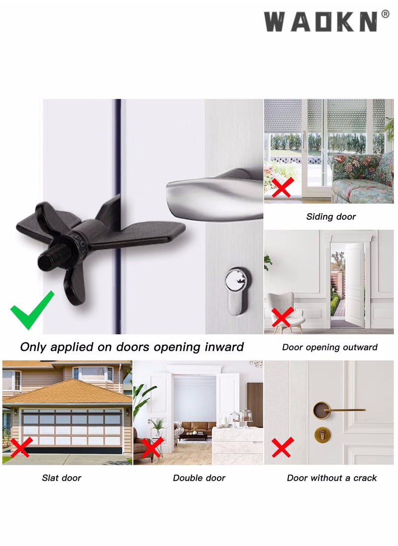 WAOKN Portable Door Lock, Home Security Door Locker Travel Lockdown Locks for Additional Safety and Privacy Security Devices for Traveling Hotel Home Apartment College(black)  - Image 5