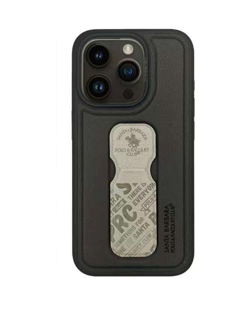 SANTA BARBARA POLO & RACQUET CLUB Blaise Series Magnetic Bracket Phone Case with Ultra-Thin Stand for iPhone 15 Pro | Lightweight, Hands-Free Kickstand, Premium Microfiber Lining, Scratch-Resistant, Travel-Friendly, Shockproof Protection - White  - Image 1