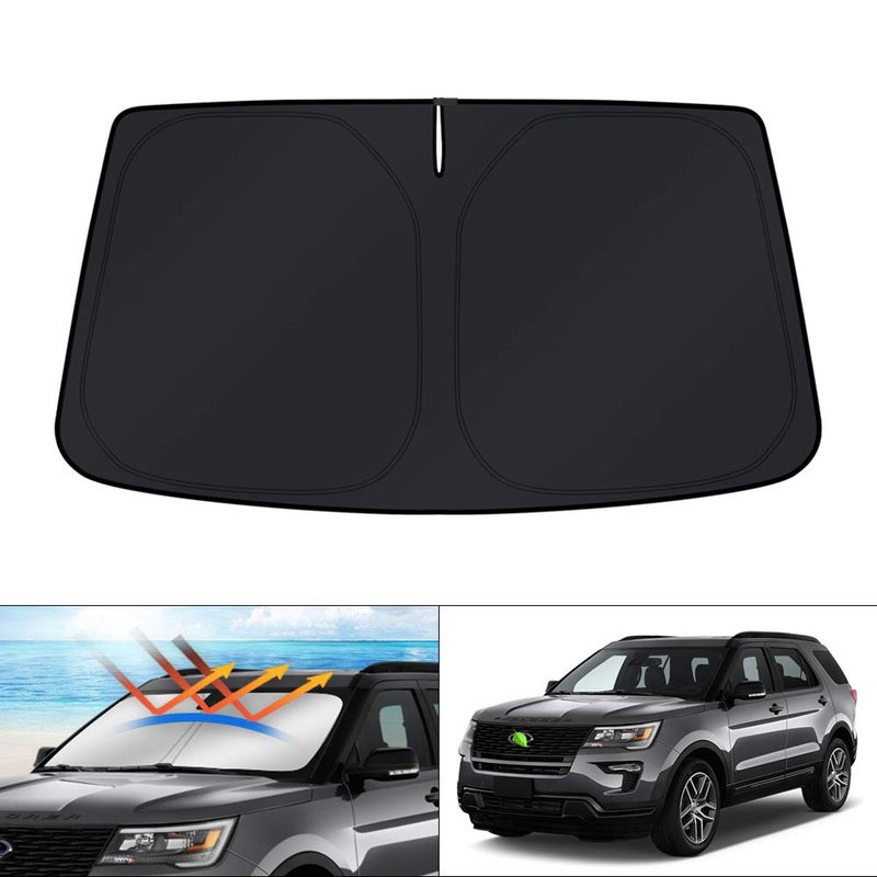 KUST Windshield Sun Shade for 20112019 Ford Explorer SUV Accessories Custom Fit Car Front Sun Shade Foldable Window Shade Sun Visor Protector Blocks UV Rays
