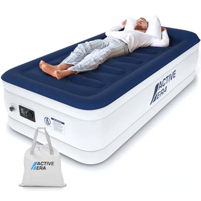 ACTIVE ERA 21" Twin Air Mattress With Built-In Pump & Raised Pillow Heavy Duty Puncture Resistant, Waterproof Blow Up Bed - Image 4