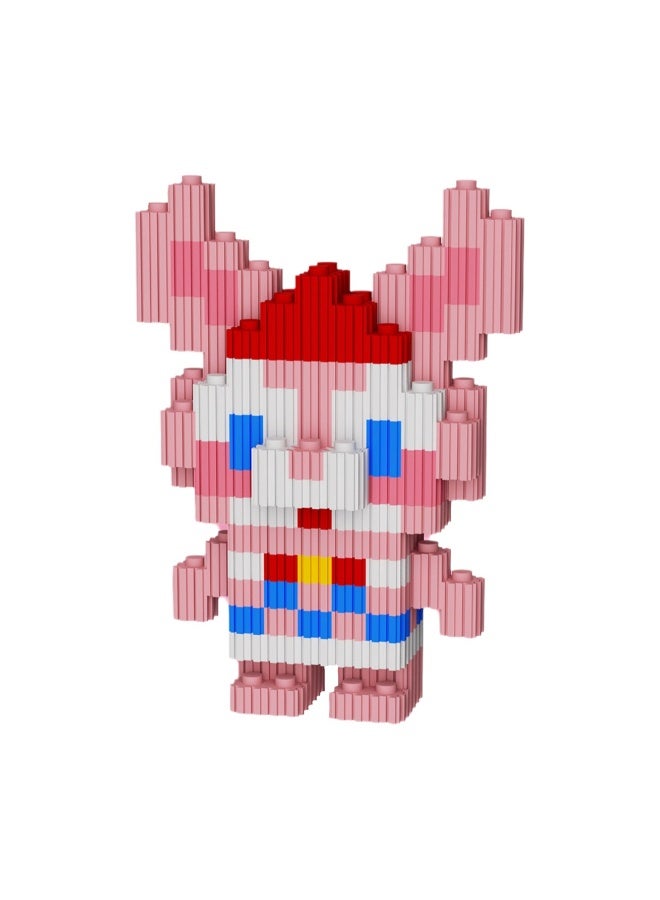 Miniature Small Particle Puzzle Building Blocks Gift Children's Educational Toy Puzzle (Pink Bunny) - Image 1