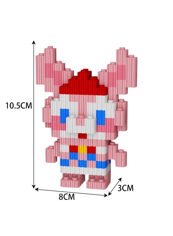 Miniature Small Particle Puzzle Building Blocks Gift Children's Educational Toy Puzzle (Pink Bunny) - Image 2