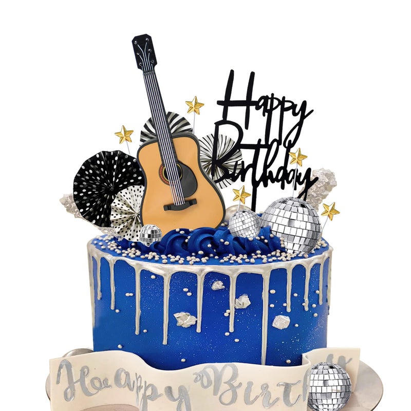 BANBALLON 15 PCS Guitar Cake Toppers Music Theme Birthday Cake Decorations for Musical Theme Parties - Image 2