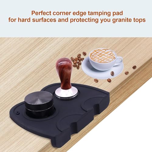 MTROYALDIA Coffee Tamper Tool, Silicone Rubber Espresso Tamping Mat, Double Hole Corner Edge Practical Stand Tamp Station 63mm to Protect Your Worktop for Espresso Baristas Powder Maker - Image 5