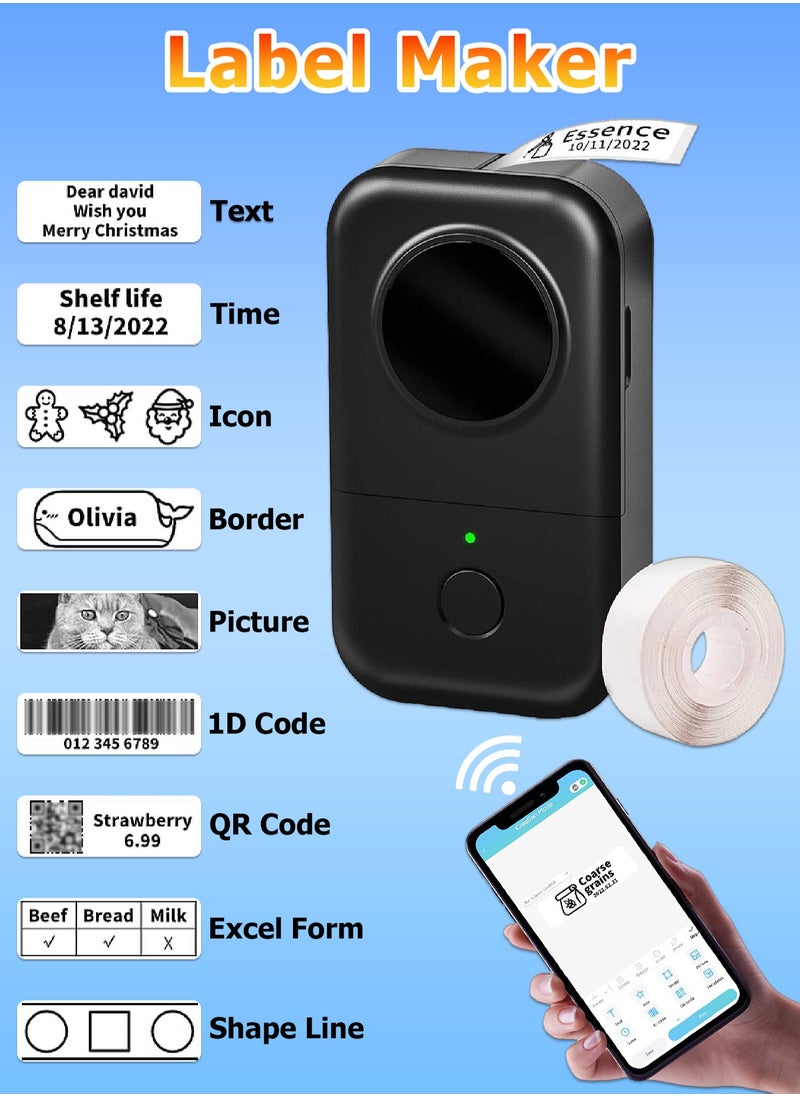 Mi VAZA Wireless Label Maker - Portable Thermal Label Printer - Bluetooth Labeler - Sticker Machine Built-in Rechargeable Battery - Office Supplies - Food Label  - Image 1