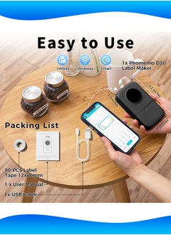 Mi VAZA Wireless Label Maker - Portable Thermal Label Printer - Bluetooth Labeler - Sticker Machine Built-in Rechargeable Battery - Office Supplies - Food Label  - Image 4