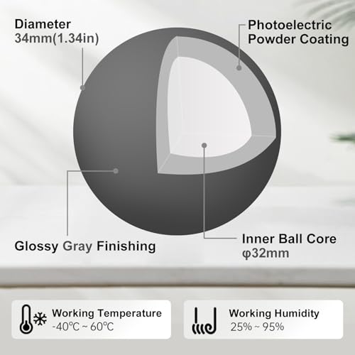 SANWA Trackball 34mm/1.34in, Replacement Ball for Logitech m575, m570, MX Ergo, Perixx, Kensington, and Other Compatible Trackball Mouse, Glossy Black - Image 2