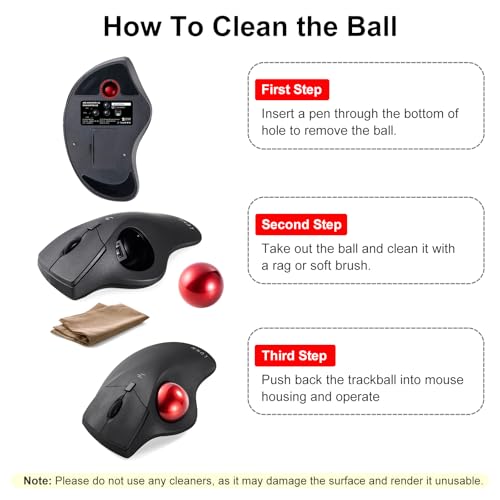 SANWA Trackball 34mm/1.34in, Replacement Ball for Logitech m575, m570, MX Ergo, Perixx, Kensington, and Other Compatible Trackball Mouse, Glossy Black - Image 5