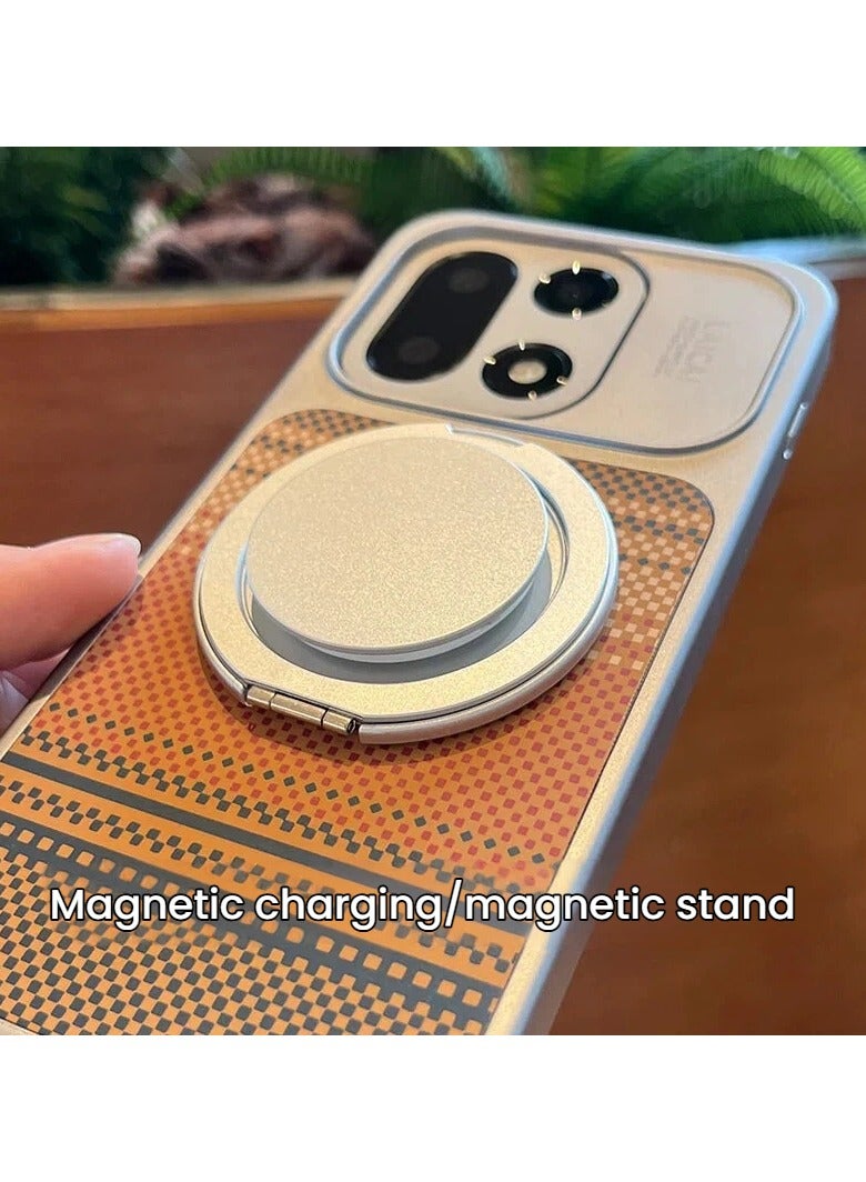 general OnePlus 15 Phone Case Magnetic Full-Coverage Shockproof Kevlar Textured Skin PC Protective Cover with Lens Protector - Image 2